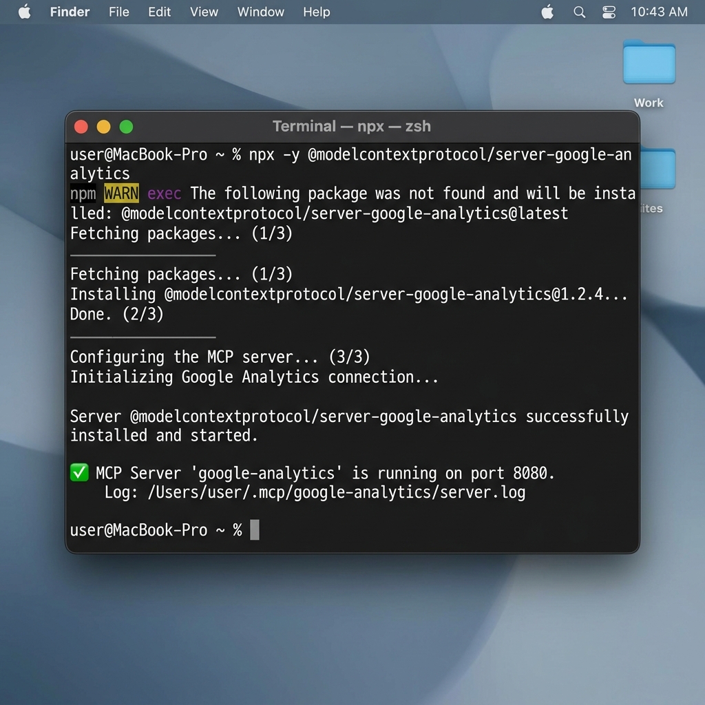 Terminal mostrando a instalação de um MCP Server com sucesso